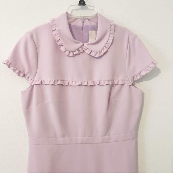 Gal Meets Glam Emma Ruffle Collar Dress Lavender Size 12 - Picture 3 of 11